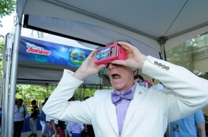 Bill Nye with virtual reality goggles